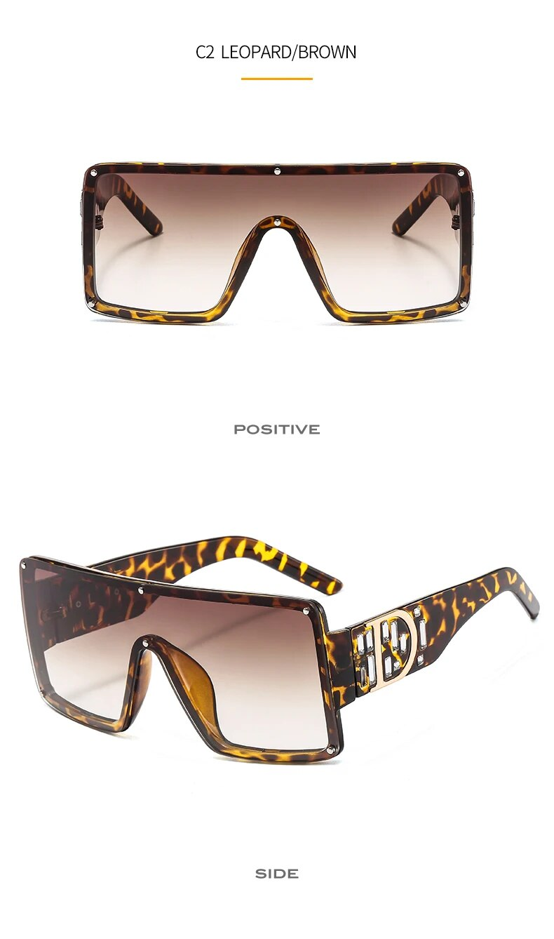 Ochelari de soare pătrați de modă noi, bărbați, femei, cu scut, ochelari de protecție, degrade, lentile, cadru D, ochelari de soare de marca UV400_voghion.com