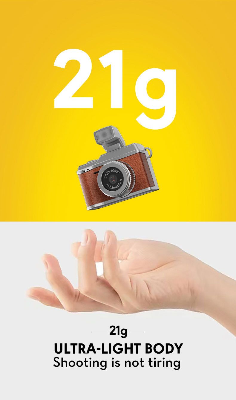 Compact Retro CCD Camera For Students - Mini Thumb-Sized Digital Camera With 0.96" HD Screen, 100MP, USB 2.0, TF Card Slot (Brown/Black/White/Green)_voghion.com