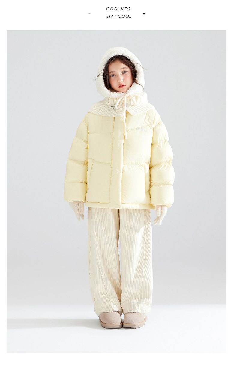Chaquetas de plumón de algodón estilo coreano para niñas de talla mediana y grande (2025), en liquidación fuera de temporada. Nuevas chaquetas de algodón gruesas y cálidas para niñas pequeñas._voghion.com