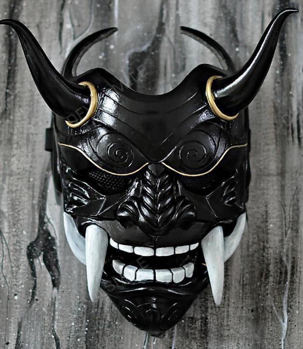 Cosplay Noh dramos dervos raudonojo vaiduoklio veido ilties kaukė Prajna Helovynas_voghion.com