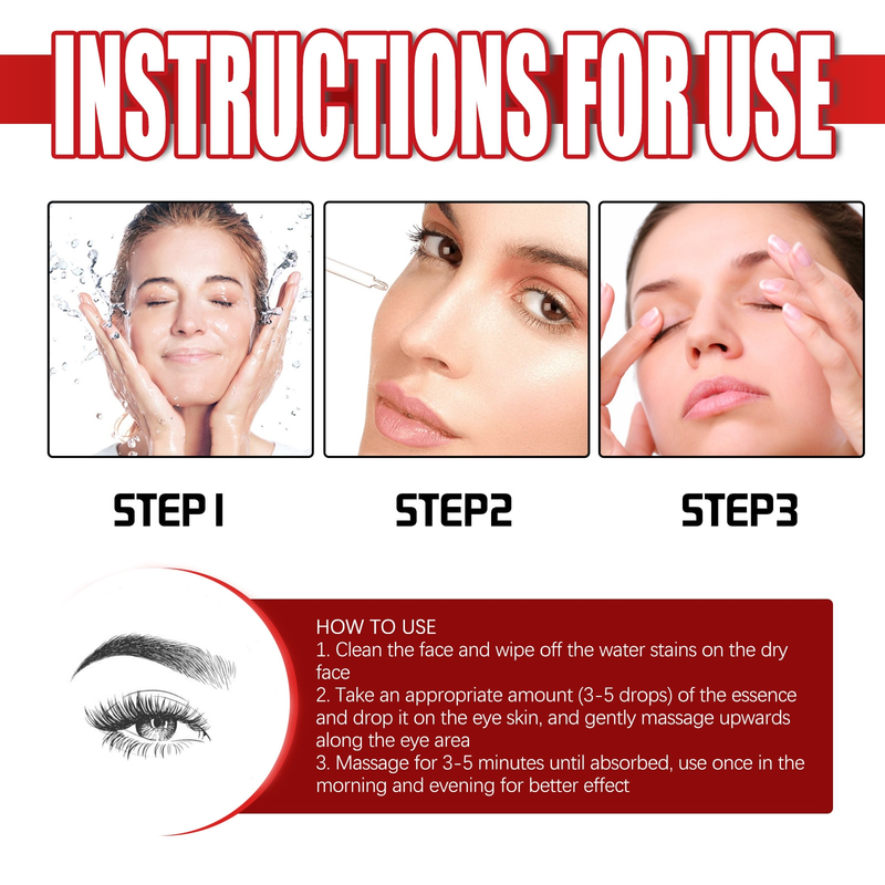 Eye Serum for Dark Circle and Wrinkles Bags Removal Lifting Firming Essence Anti Puffiness Reduce Fine Lines Eye Skin Care_voghion.com