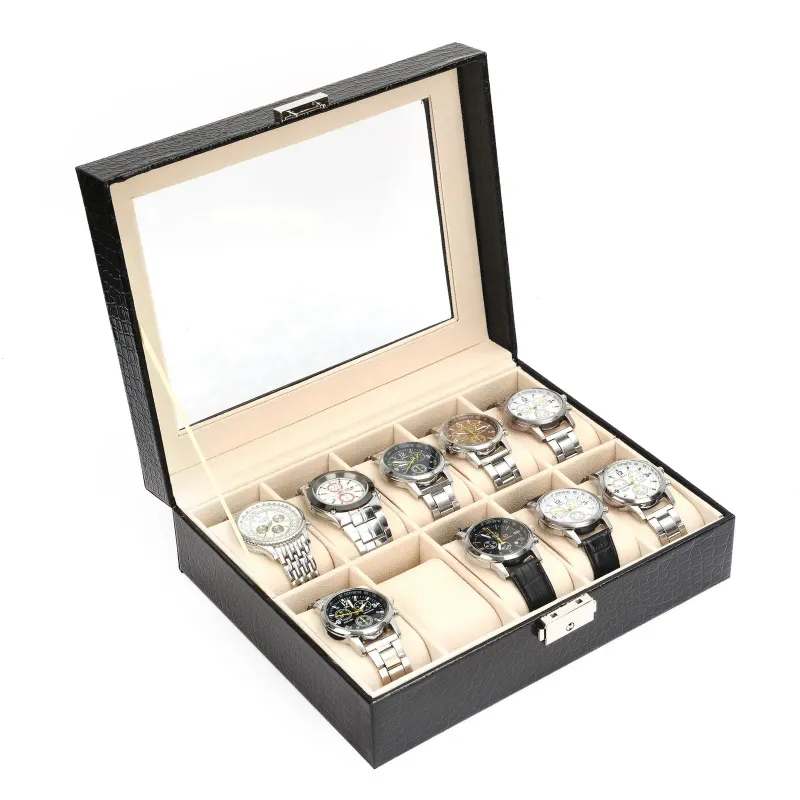 61012 20 Slots Wrist Holder Storage Case Organizer PU Leather Watch Display Box Regalos Para Hombre 240511_voghion.com