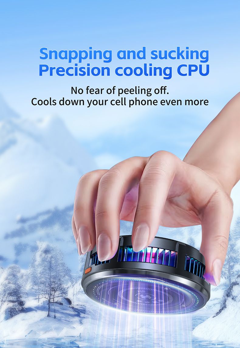 8 Mobile Phone Cooler Round Shaped Semiconductor Cooling Fan Radiator For IOS Android Magnetic Heat Sink_voghion.com