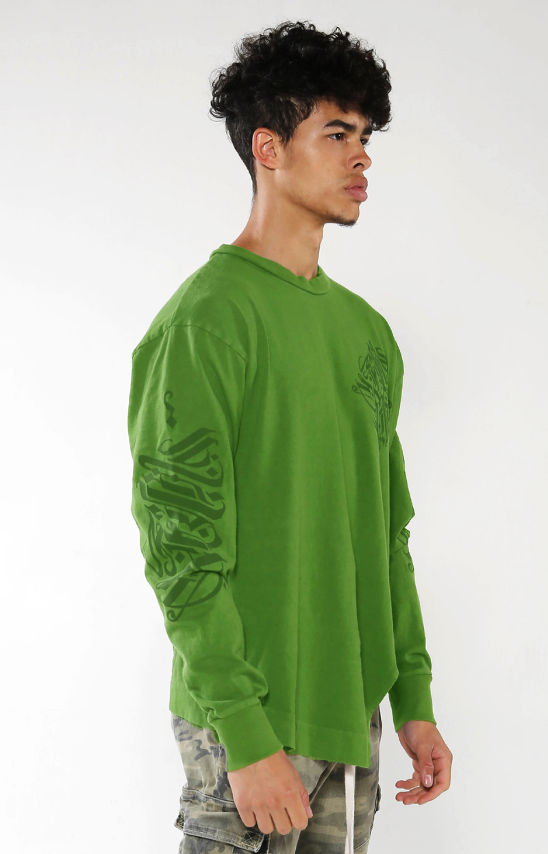 Muscle Fitness Brother New Men's Spring and Autumn Sports Leisure Irregular Hem Cotton Loose Long Sleeve T-shirt_voghion.com