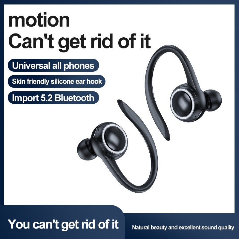 New Private Model Wireless Bluetooth Ear Mounted Sports Business Painless Noise Reduction Stereo Headset_voghion.com