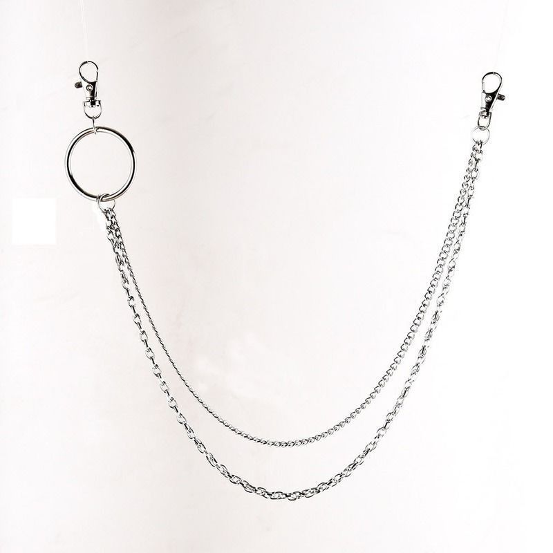 Mode Trendy Hosen Ins Taille Hip Hop Metall JK Jeans Gürtel Unisex Kleidung Kette_voghion.com