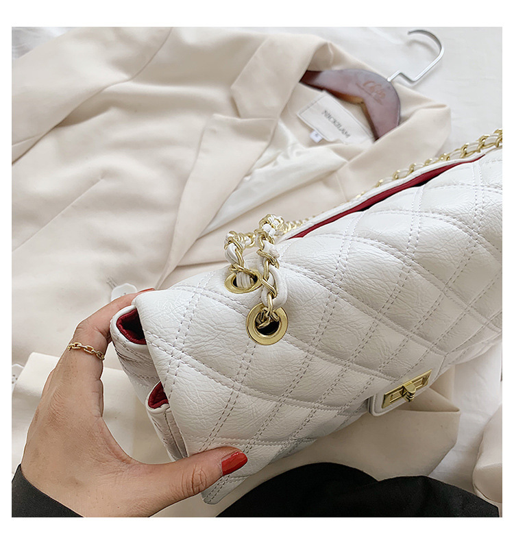 Texture di nicchia in stile designer con un tocco avanzato, piccola borsa con catena a griglia Xiangling, borse da donna trendy con tracolla diagonale a spalla singola_voghion.com