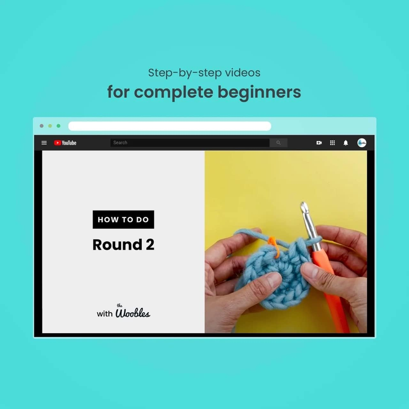 The Woobles Beginners Crochet Kit with Easy Peasy Yarn as seen on Shark Tank - Crochet Kit for Beginners with Step-by-Step Video Tutorials _voghion.com