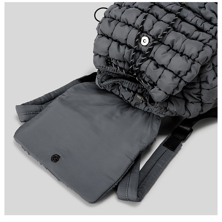 Women's Bags Large Capacity Puff Backpack For Women With Wrinkled Cloud Travel Backpack For Winter Students With Drawstring Schoolbag_voghion.com