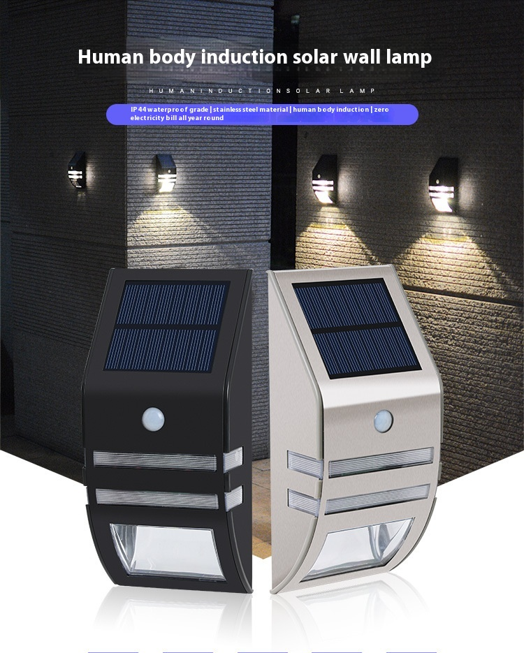 Zonnepaneel Zonnelicht Led Buiten Roestvrij Staal Menselijk Lichaam Inductie Huis Tuin Wandlamp_voghion.com