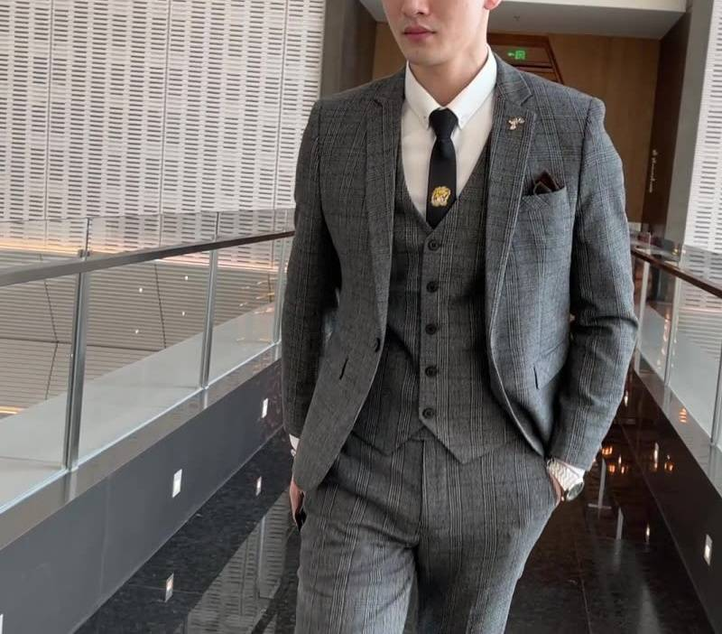 Nuovo abito casual primaverile da uomo, set di tre pezzi snellente in stile coreano, abito piccolo, abito formale_voghion.com