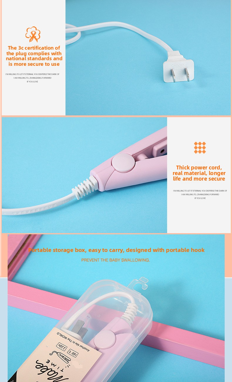 Mini Hair Straightener & Curling Iron - 2-In-1 Styling Tool For Bangs & Waves (Fast Heating Travel Size Dual Voltage Ceramic Plates)_voghion.com