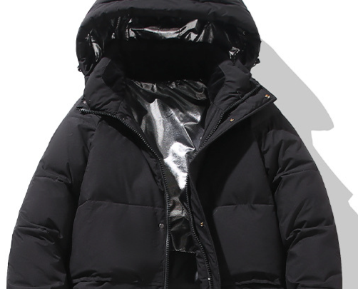 Lange Daunenjacke mit Kapuze für Herren – knielanger Wintermantel mit mehreren Taschen, 550 FP Entendaunen, winddicht und ultrawarm, Slim Fit Streetwear_voghion.com