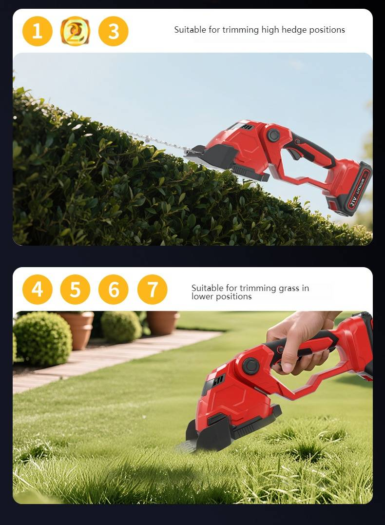 Cordless Lithium-Ion Mini Hedge Trimmer For Home Garden, Lightweight Electric Shrub Clipper With Rechargeable Battery, Quiet & Efficient Lawn Bush_voghion.com