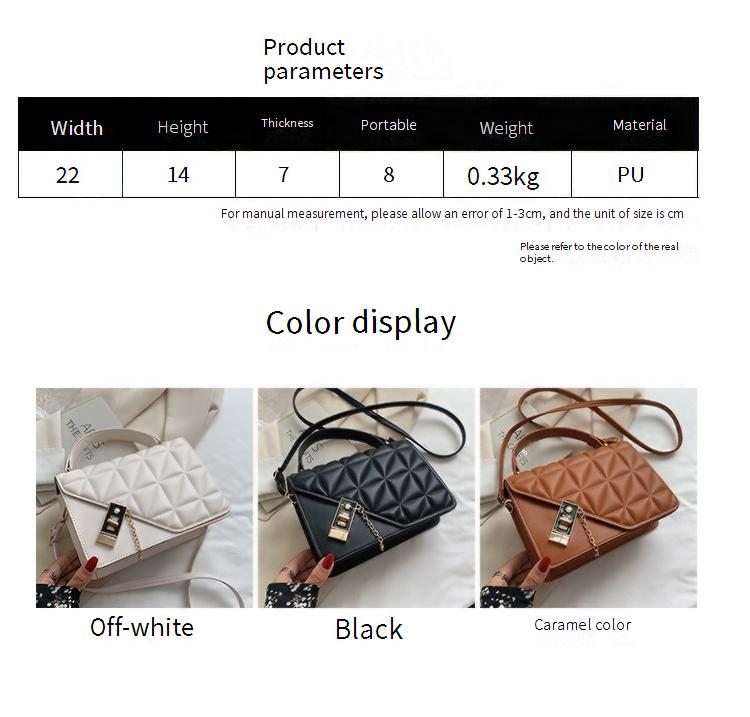 Borsa a tracolla piccola da donna con tracolla a catena, design classico trapuntato, morbida pelle PU, borsa a tracolla quadrata compatta per l'uso quotidiano_voghion.com