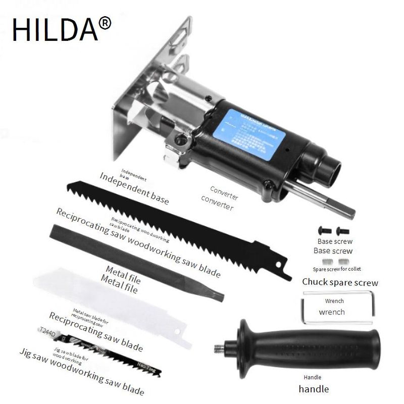 HILDA Electric Drill To Reciprocating Saw Converter - 3-in-1 Multi-Tool For Woodworking, DIY Cutting & Home Improvement_voghion.com