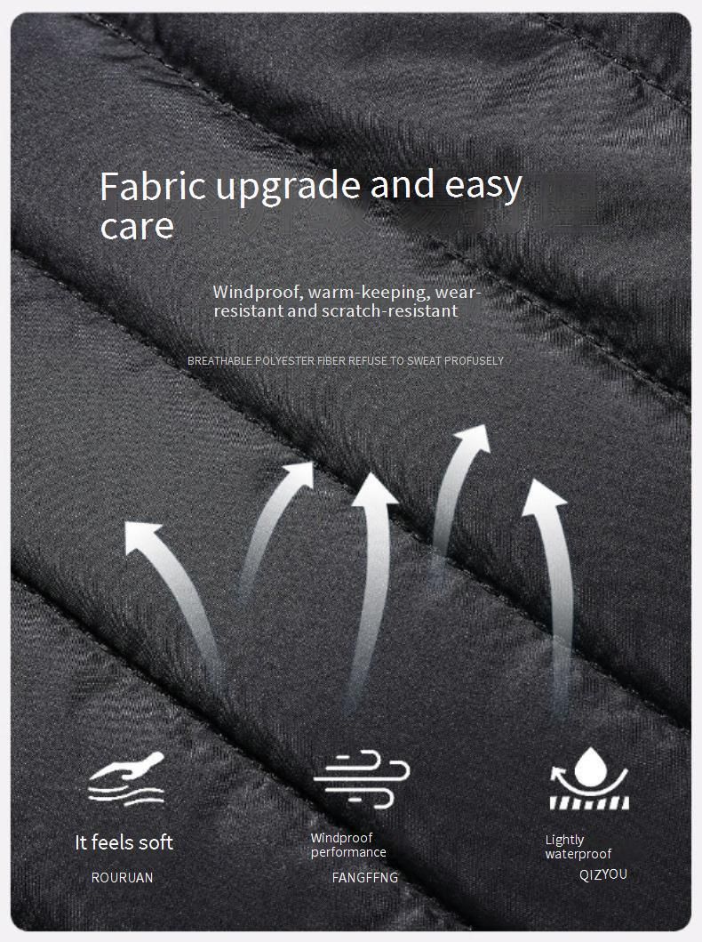 Men's Winter Puffer Jacket – Lightweight Polyester Coat With Stand Collar & Windproof Design_voghion.com