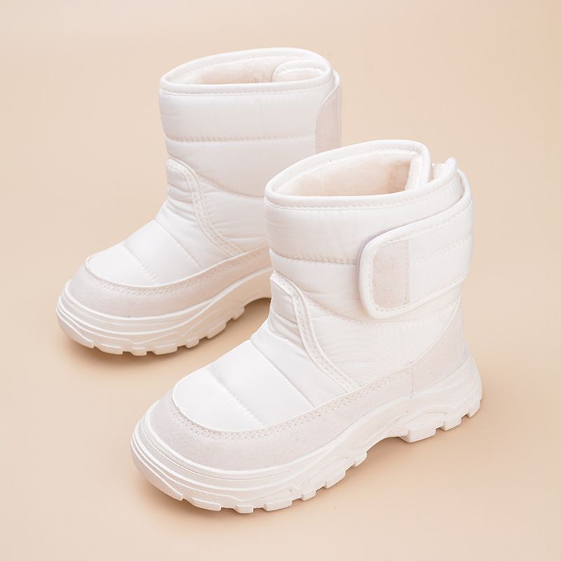 Mother & Kids Snow Boots With Fleece Lining, Anti-Slip Rubber Sole, Water-Resistant Upper, Hook & Loop Closure - Unisex Toddler & Children Boots_voghion.com