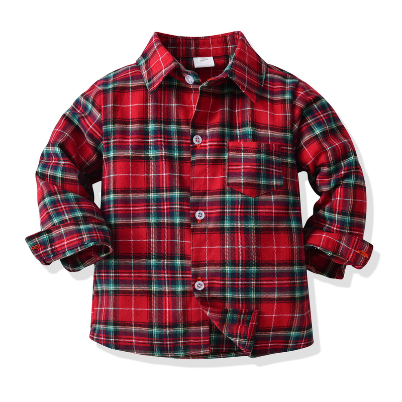 Abito da ragazzo da gentiluomo, abito da camicia a quadri, primavera e autunno, per bambini_voghion.com