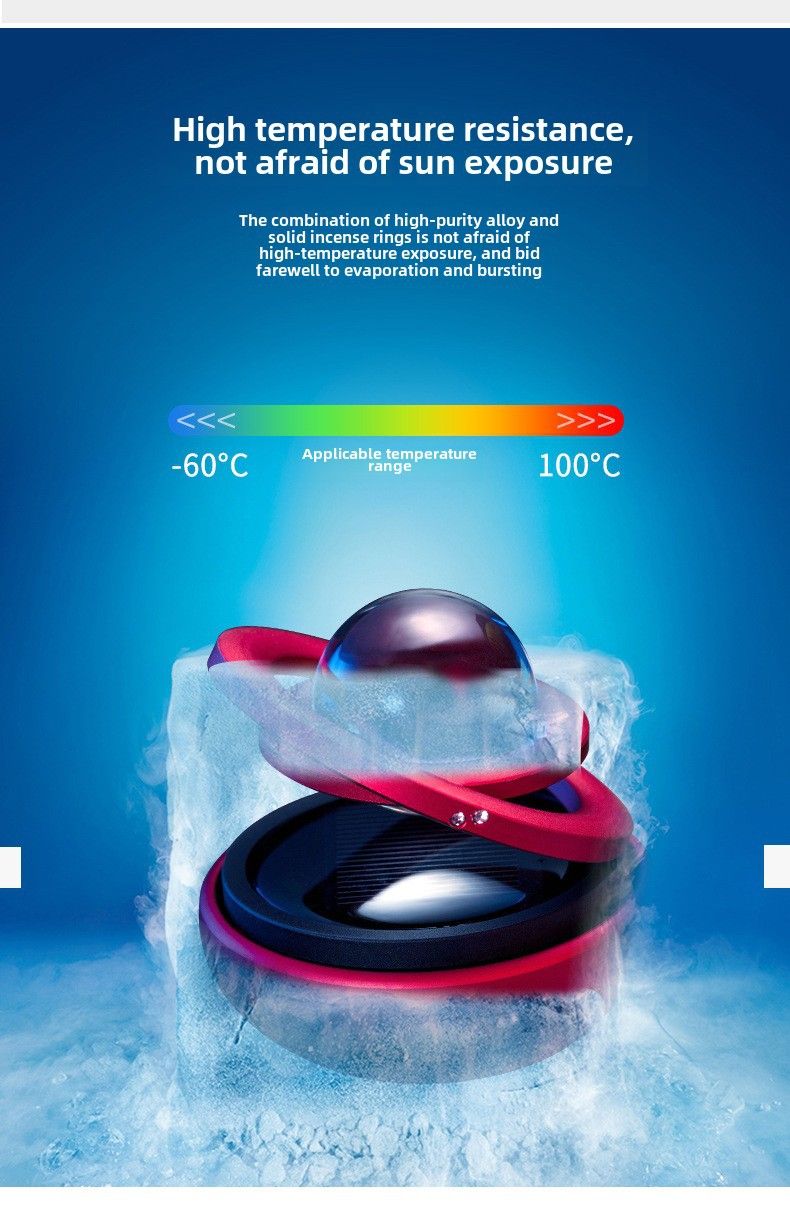 Shake Tone Solar Double Ring Rotary Aromatherapy Car Flying Saucer Aromatherapy Ornaments Suspension Car Aromatherapy Perfume_voghion.com