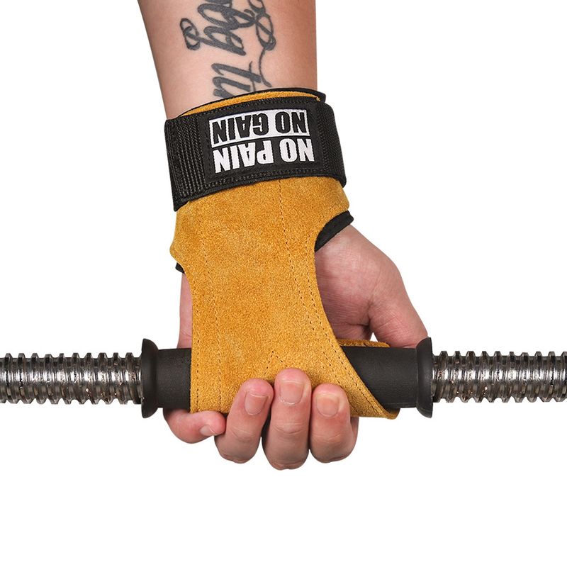 Protezione del palmo in pelle di mucca, attrezzatura per la protezione delle mani, antiscivolo, cinturino da polso, trazione dura, cinturino di presa_voghion.com