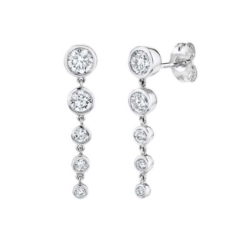 Women's Jewelry S925 Silver Needle Chain With Diamond Earrings And Earrings Creative And Versatile Simple Zircon Micro Inlaid Earring Accessories_voghion.com