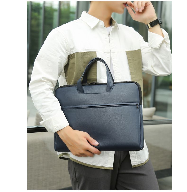 Borsa per computer portatile, semplice e tinta unita, borsa porta tablet, valigetta portatile da uomo personalizzata_voghion.com