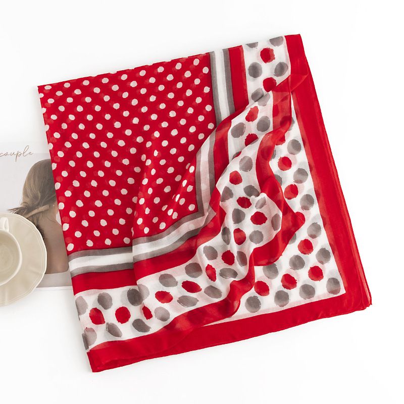 Ethnic Storm Dot Printing Soft Touch Cotton Square Personalized Design Warm Scarf Thin Shawl_voghion.com