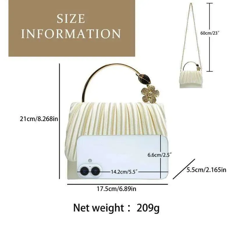 Designer-Clutch mit schlichtem Plissee-Design für Damen, modisch, eine Schulter, kleine Klappe, elegant für den täglichen Abend, Bankette_voghion.com