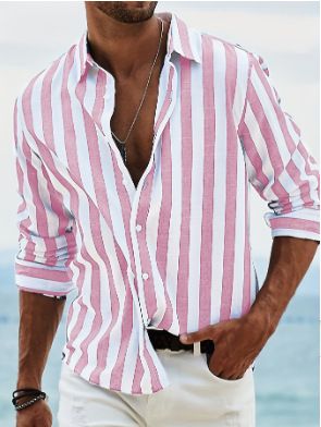 Camicia da uomo a maniche lunghe con colletto rovesciato, nuova moda 2025, primavera e autunno_voghion.com