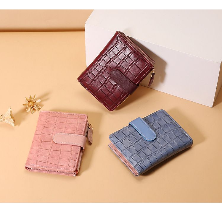 Women's Short Wallet Stone Pattern Small Wallet Change Bag Clutch_voghion.com