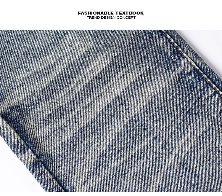 Men's Clothing Autumn Niche Design Pants Cat Whisker Faded Jeans - Retro American Straight Leg With Subtle Flare For Autumn (Black & Blue, 7 Sizes)_voghion.com