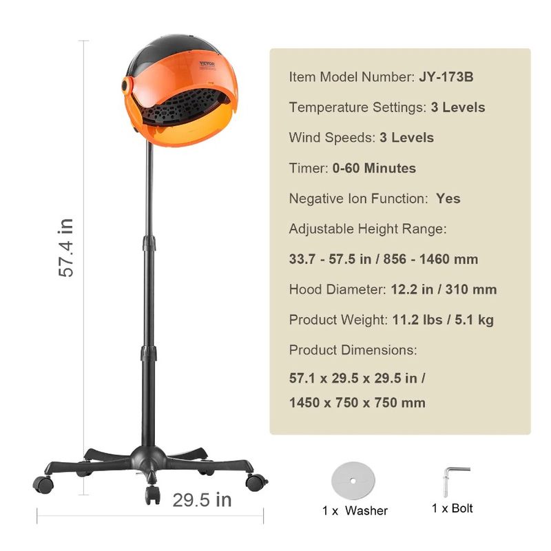 Dryer Timer Hooded And Speed 1875W Wind Floor Bonnet Temp Professional Dryer Sit Under Hair Dryer Settings Ionic With Hair 3 S_voghion.com