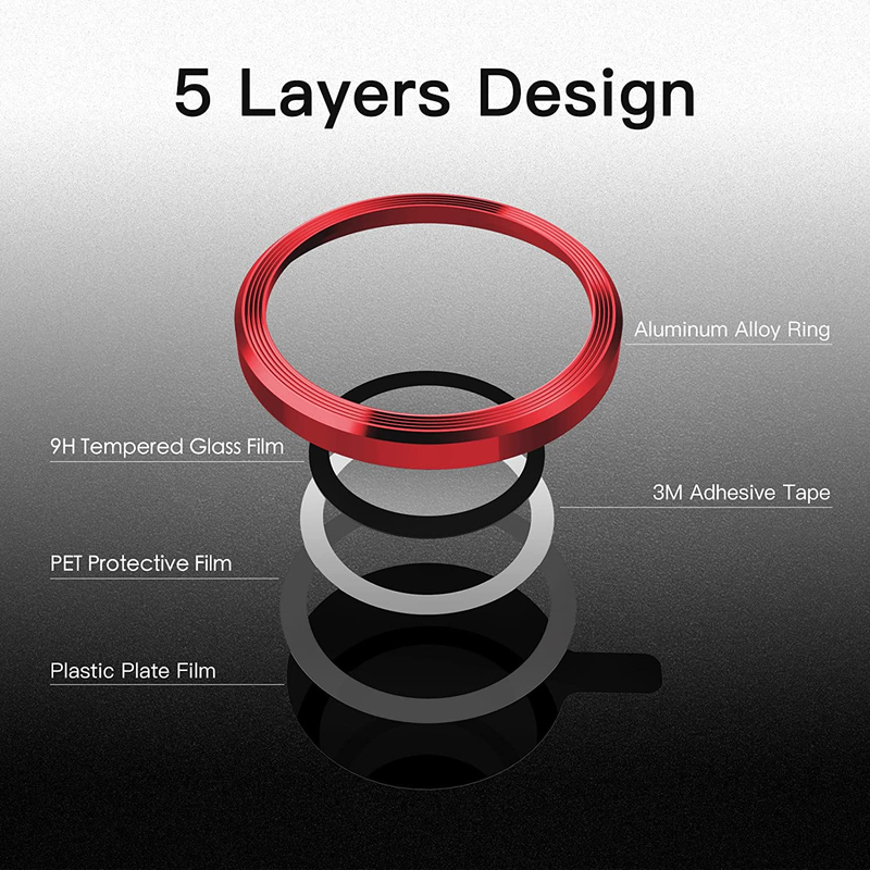 Protecteur d'objectif de caméra en métal en verre trempé 3D pour iPhone 14 Plus 13 Pro Max 12 Mini 11 14Pro iPhone14 Film de Protection de Protection_voghion.com