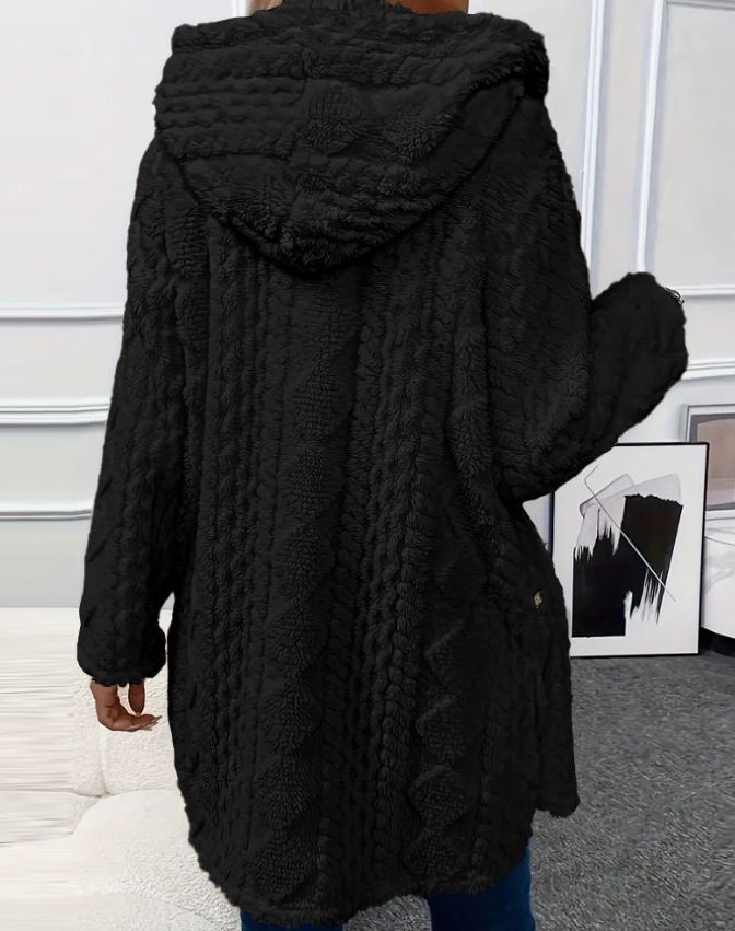 Women's Reversible Hooded Cardigan - Soft Fleece Long Sleeve Open Front Coat, Lightweight & Warm (Multiple Colors & Sizes)_voghion.com