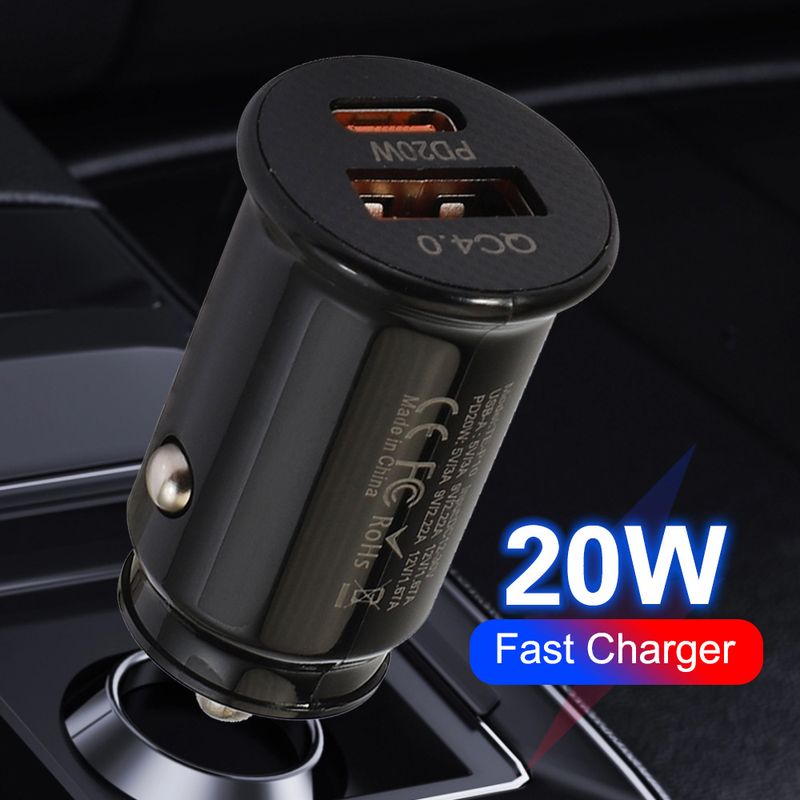 Music Festival  PD20W USD+PD mobile phone car charger Type-c suitable for ultra fast charging of Samsung phones_voghion.com