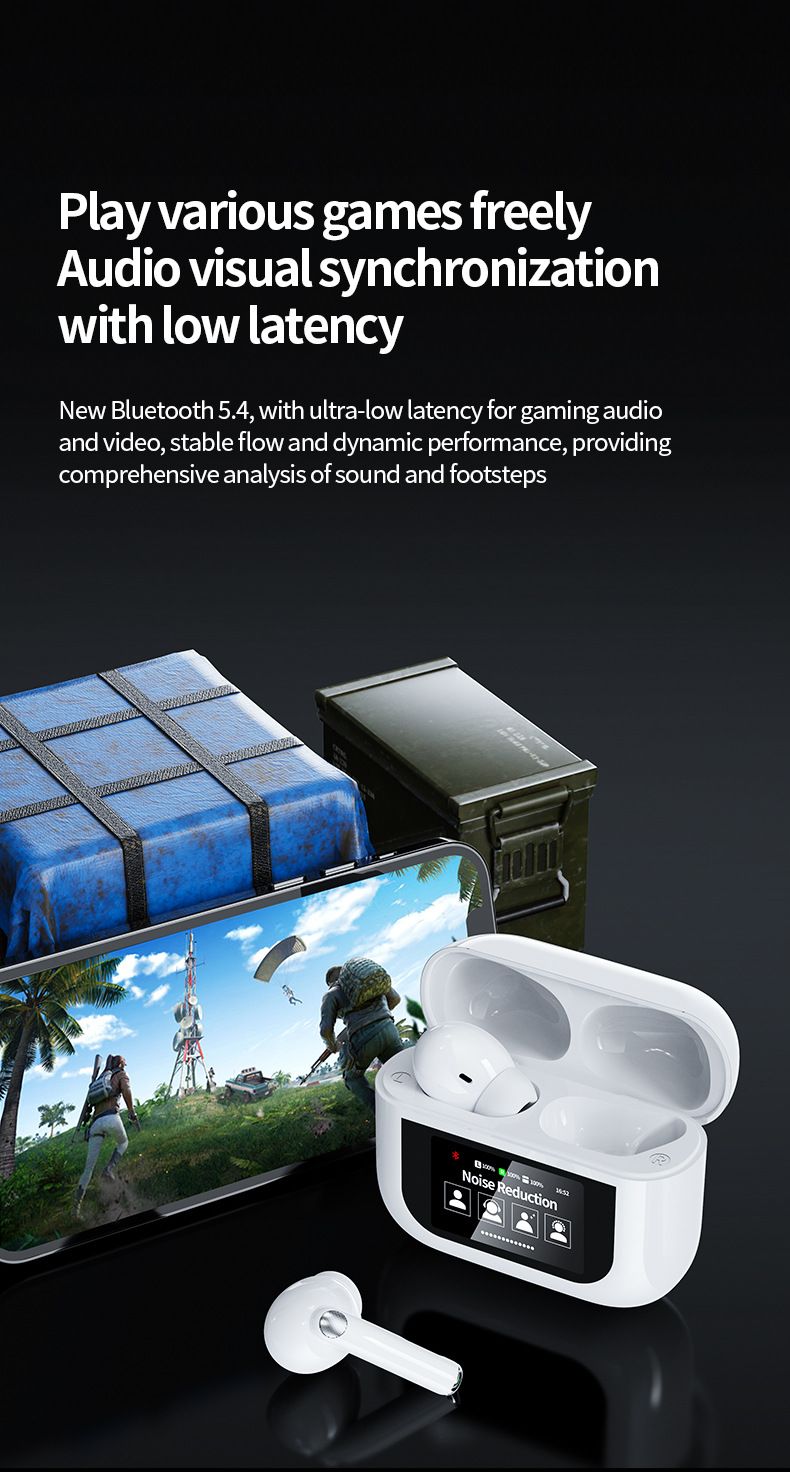 Nouveau YW07 Nouveau casque Bluetooth multifonction à écran tactile Réduction du bruit Bureau Sports Nouveau Bluetooth 5.4_voghion.com