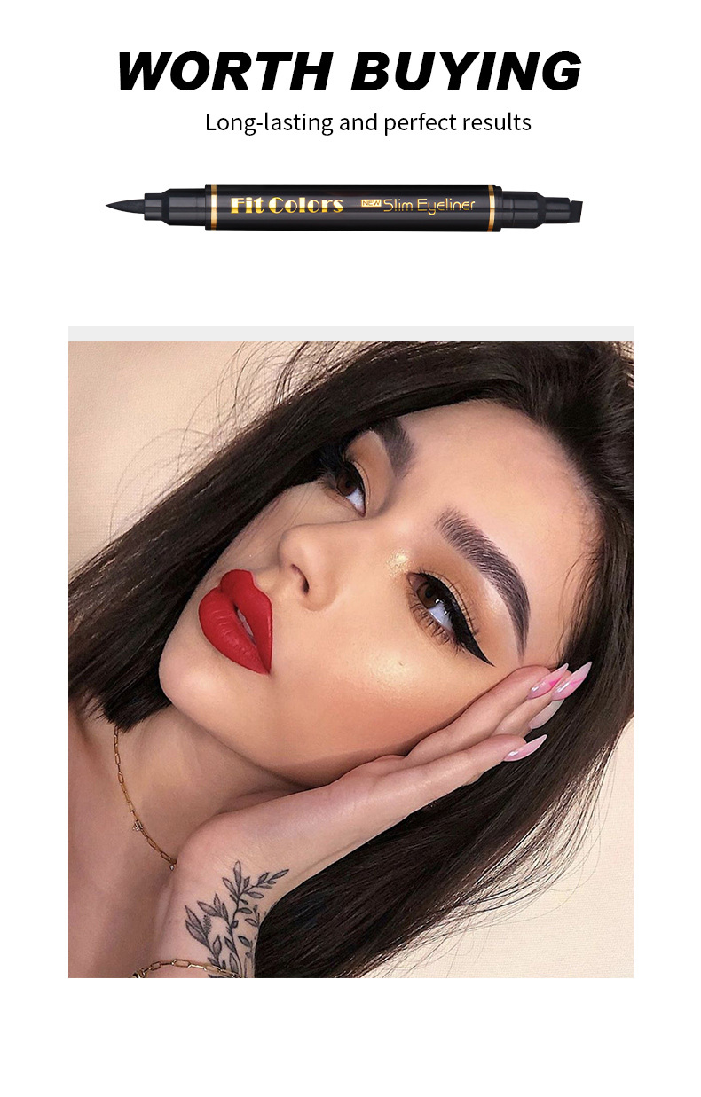 Big Seal Stamp Liquid Eyeliner Pen Waterproof Fast Dry Black Eye Liner Pencil With Eyeliner Cosmetic Double-ended Eyeliner_voghion.com