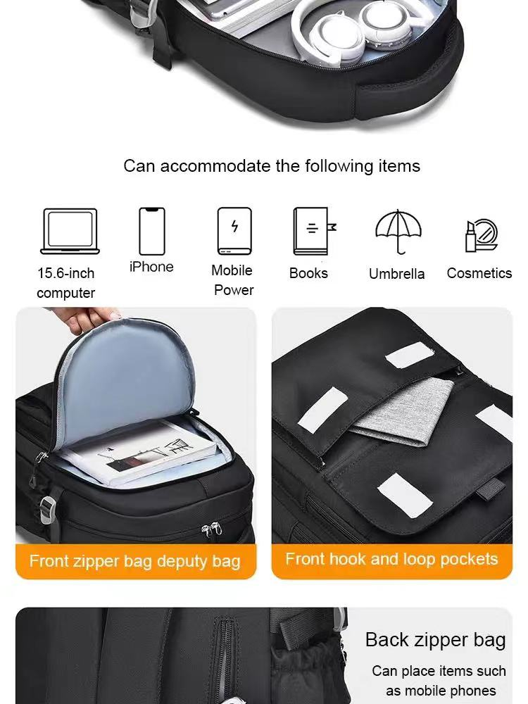 Zaino unisex per studenti con tasche multiple, zaino multifunzionale di grande capacità in stile coreano per coppie, design resistente e semplice_voghion.com