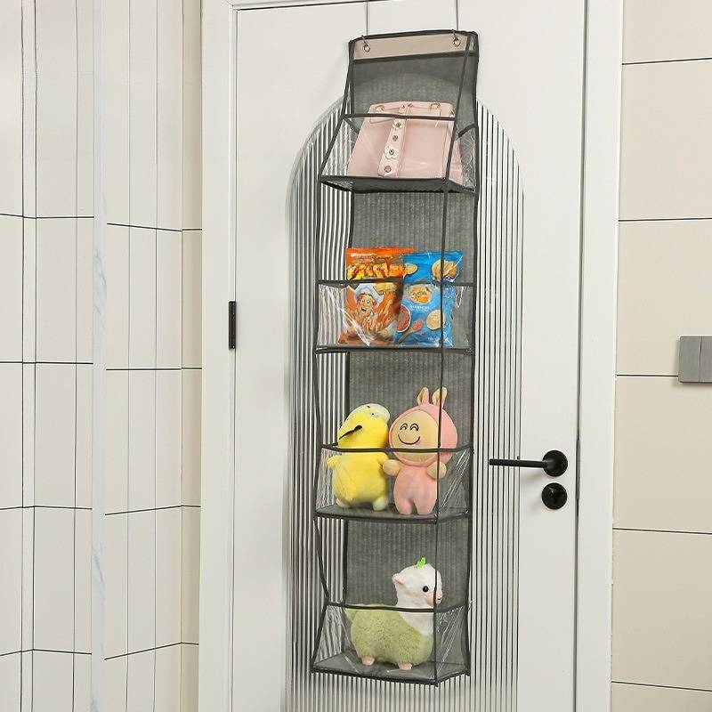 Kapı Üstü Askılı Düzenleyici - Yatak Odası/Banyo İçin 6 Cepli Kumaş Saklama Çantası Yerden Tasarruf Sağlayan Duvar Montajı_voghion.com