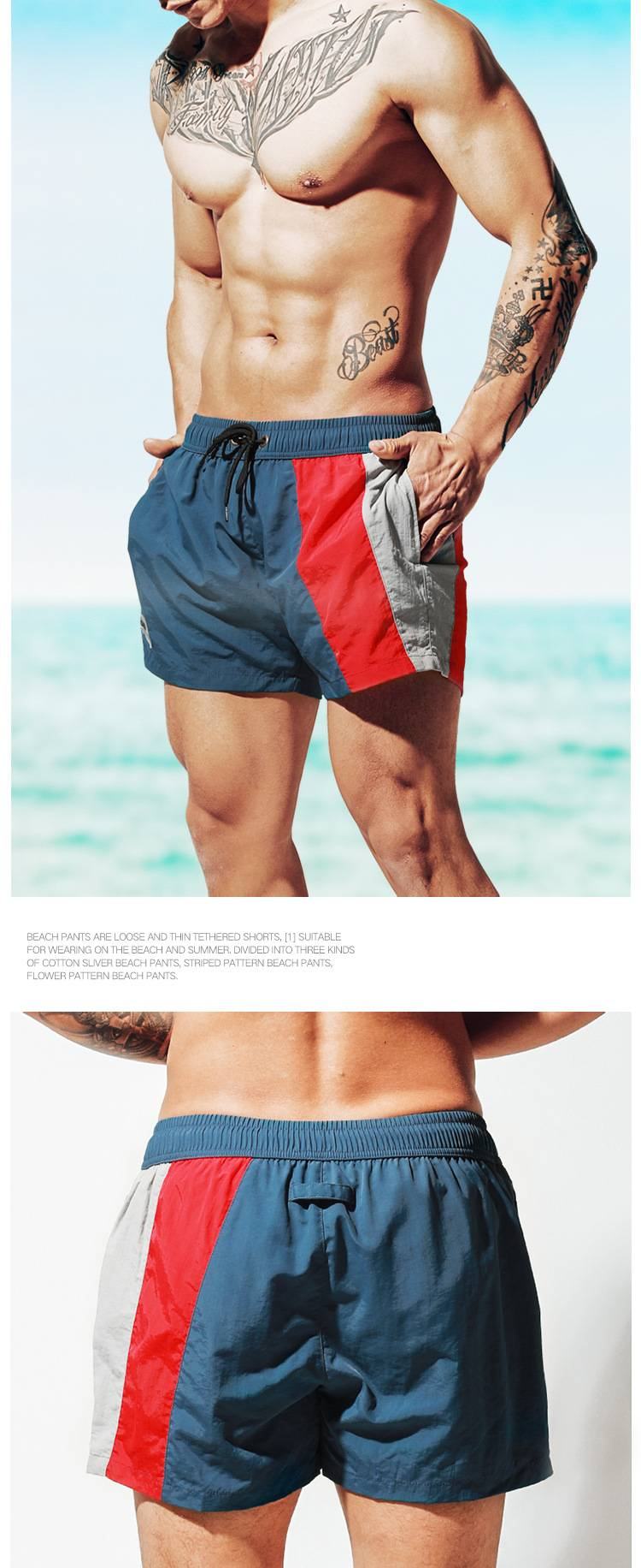 Men's Flat-angle Loose Swimming Trunks And Quick-drying Beach Pants_voghion.com