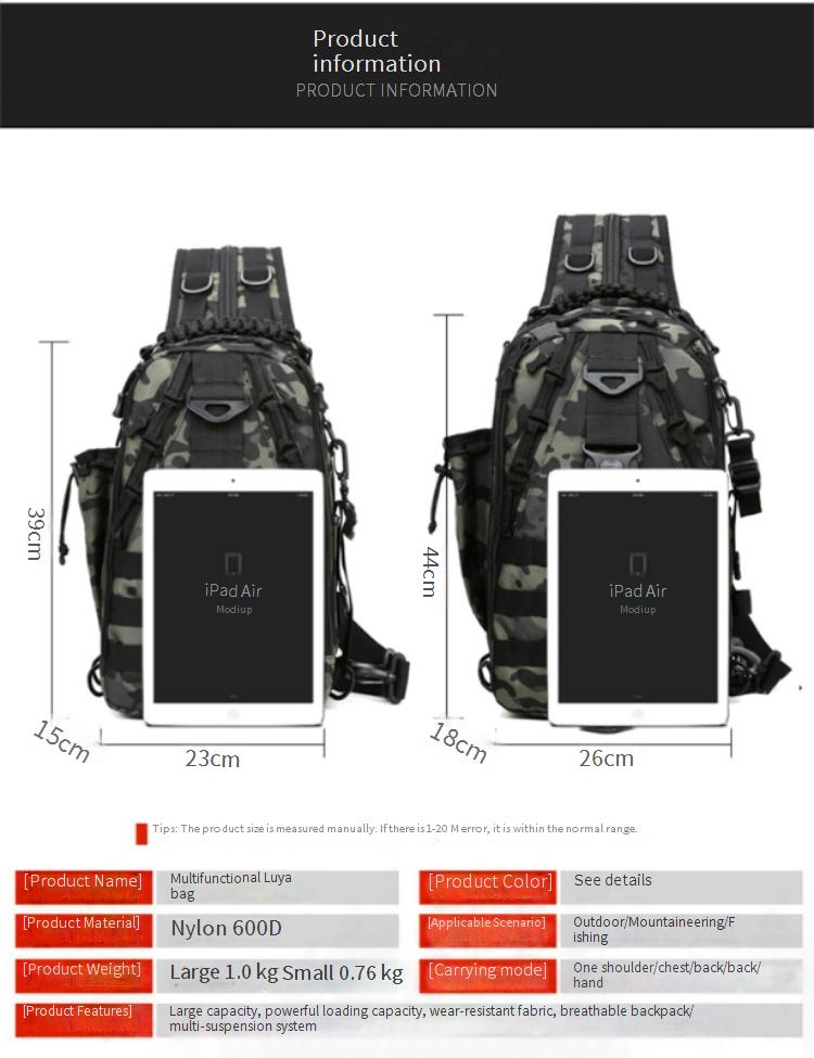 Tackle Bag Outdoor Single And Double Shoulder Dual-purpose Large-capacity Fishing Bag Tactical Camouflage_voghion.com