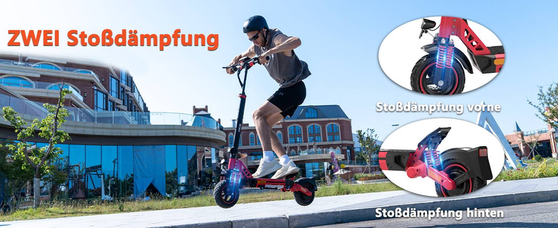 RCB D5 Offroad-Elektroroller, Straßenzulassung (ABE), 500 W, 90–100 km, 20,8 Ah, 10-Zoll-Offroad-Scooter für Erwachsene, APP, doppelte Stoßdämpfung, faltbar_voghion.com