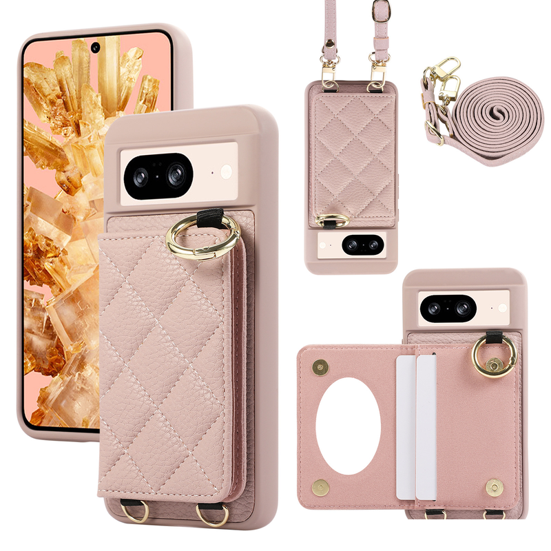 Adatto per Pixel 9a 8a Custodia in pelle per cellulare con slot per schede Custodia protettiva per cellulare con tracolla 10 Pro XL_voghion.com