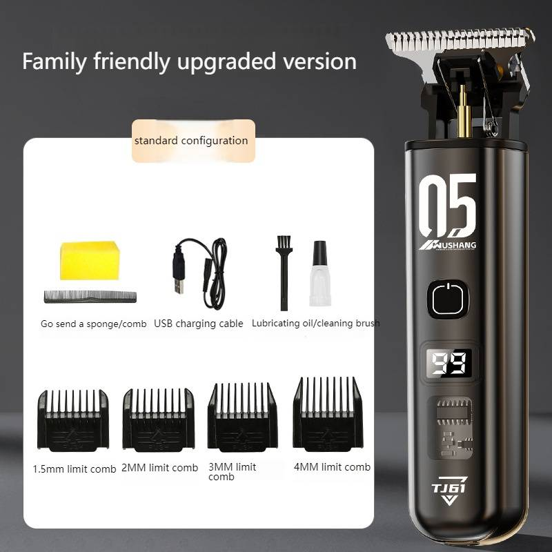 Professional Hair Clipper For Men & Women - Rechargeable Cordless Hair Trimmer With Stainless Steel Blades, Adjustable Guide Combs & LCD Display_voghion.com