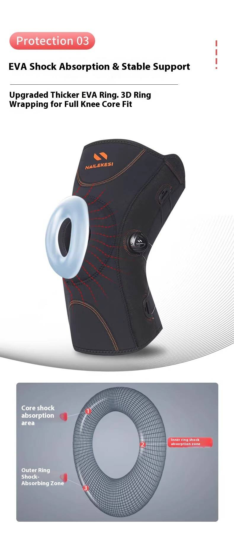 Ginocchiera regolabile con manopola girevole per corsa, basket, escursionismo e sport - Supporto compressivo da uomo per la protezione del menisco_voghion.com