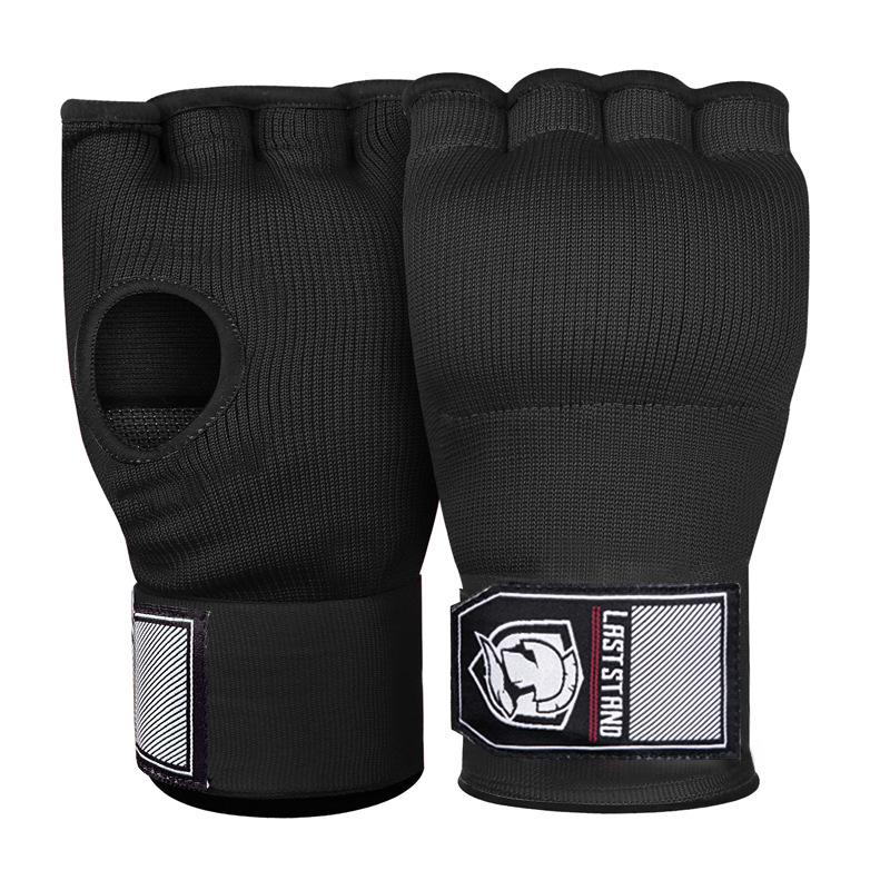 Muay Thai Kampf-Gel-Handschuh, Halbfinger-Handschuhe für Männer und Frauen, Lazy Hand Wraps mit Faustspitzen-Schutz, Handtuch, Zwei-in-Eins_voghion.com