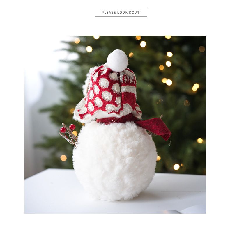 Christmas Soft Knit Snowman Plush Doll - Festive Holiday Decor Cute Ornament For Home Tree & Gift (Large/Medium/Small)_voghion.com
