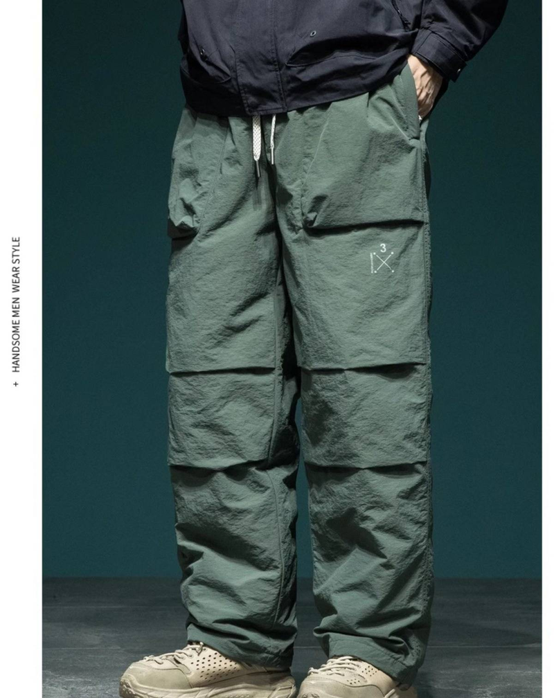Pantalon de parachutiste coupe ample en duvet de canard pour homme, imperméable et thermique, pour l'hiver, en vert, noir et kaki_voghion.com