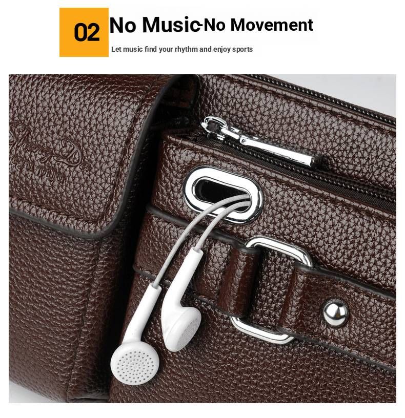 Borsa a tracolla da uomo – Marsupio impermeabile in PU con tasche con cerniera antifurto | Per viaggi, palestra e spostamenti urbani (nero/marrone scuro)_voghion.com